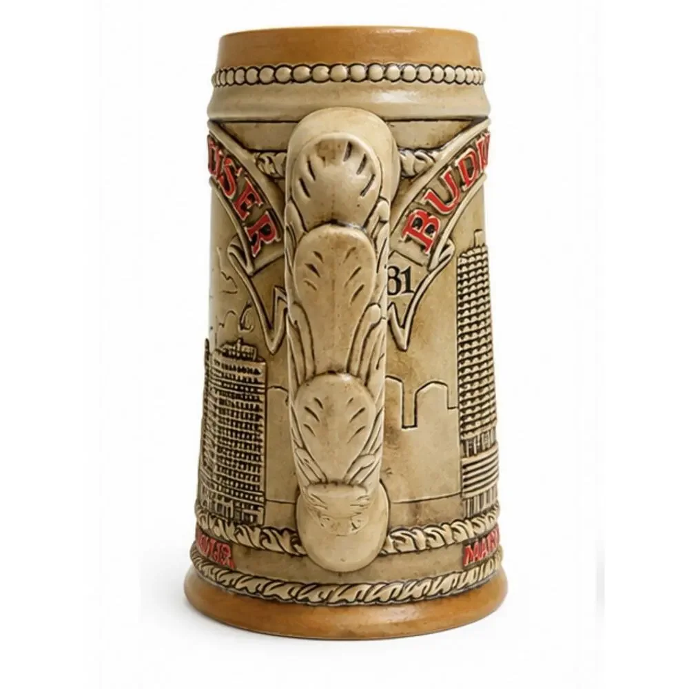 Budweiser Chicago Skyline Limited Edition Ceramarte Brazil Beer Stein Mug 1981